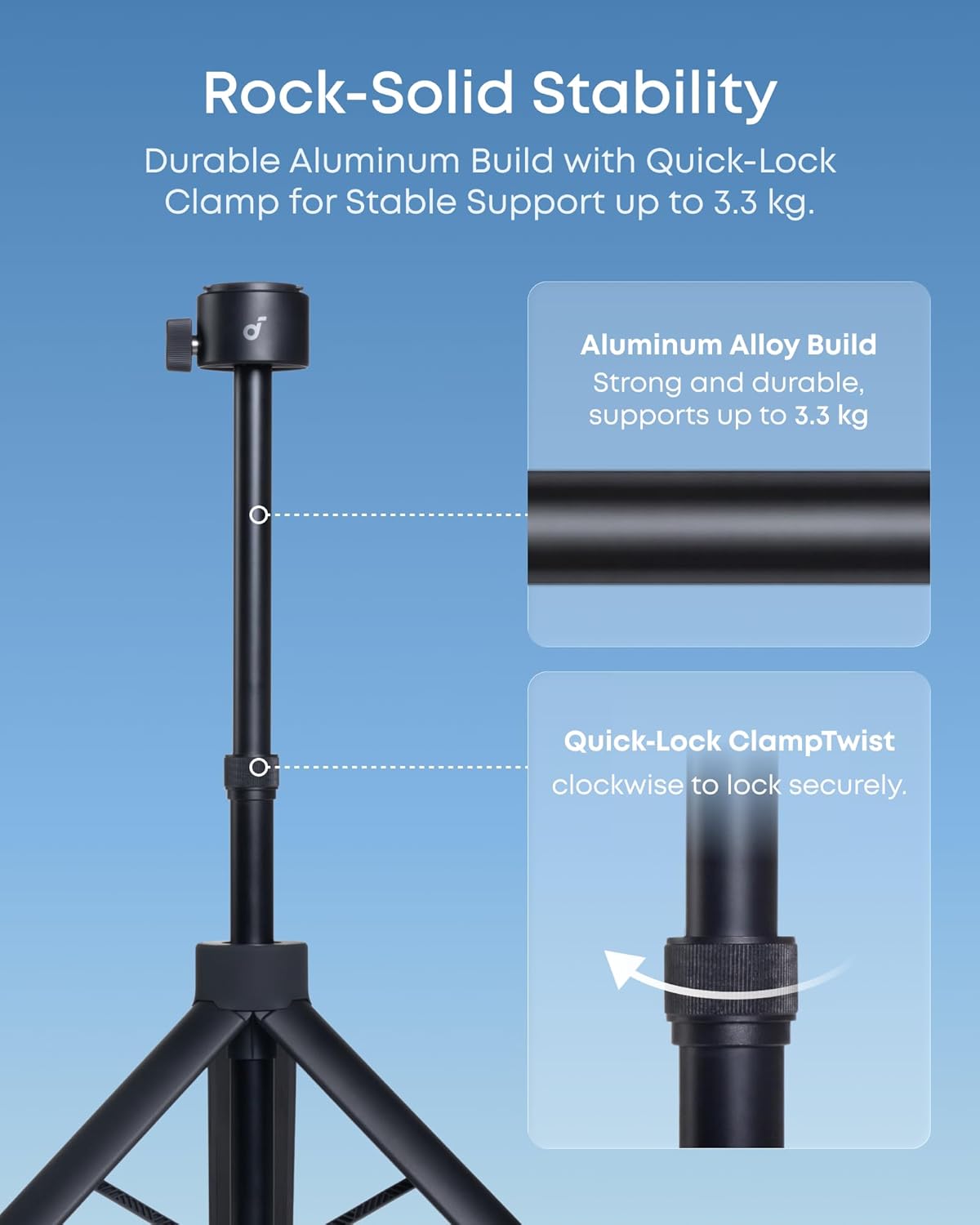 Nebula Quick-Mount Projector Stand, 1s Quick-Mount for Nebula P-Series Projectors, Universal Compatibility for More Projectors, 3.3kg Stable Support, 34cm Compact Foldable Design.