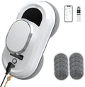 Automatic Window Cleaning Robot,Smart Robot Window Cleaner Inside/Outside,3000Pa Suction,Edge Detection,Intelligent Path Planning,Remote Control for high Glass,Shower,Mirror with 10 Rags(White)