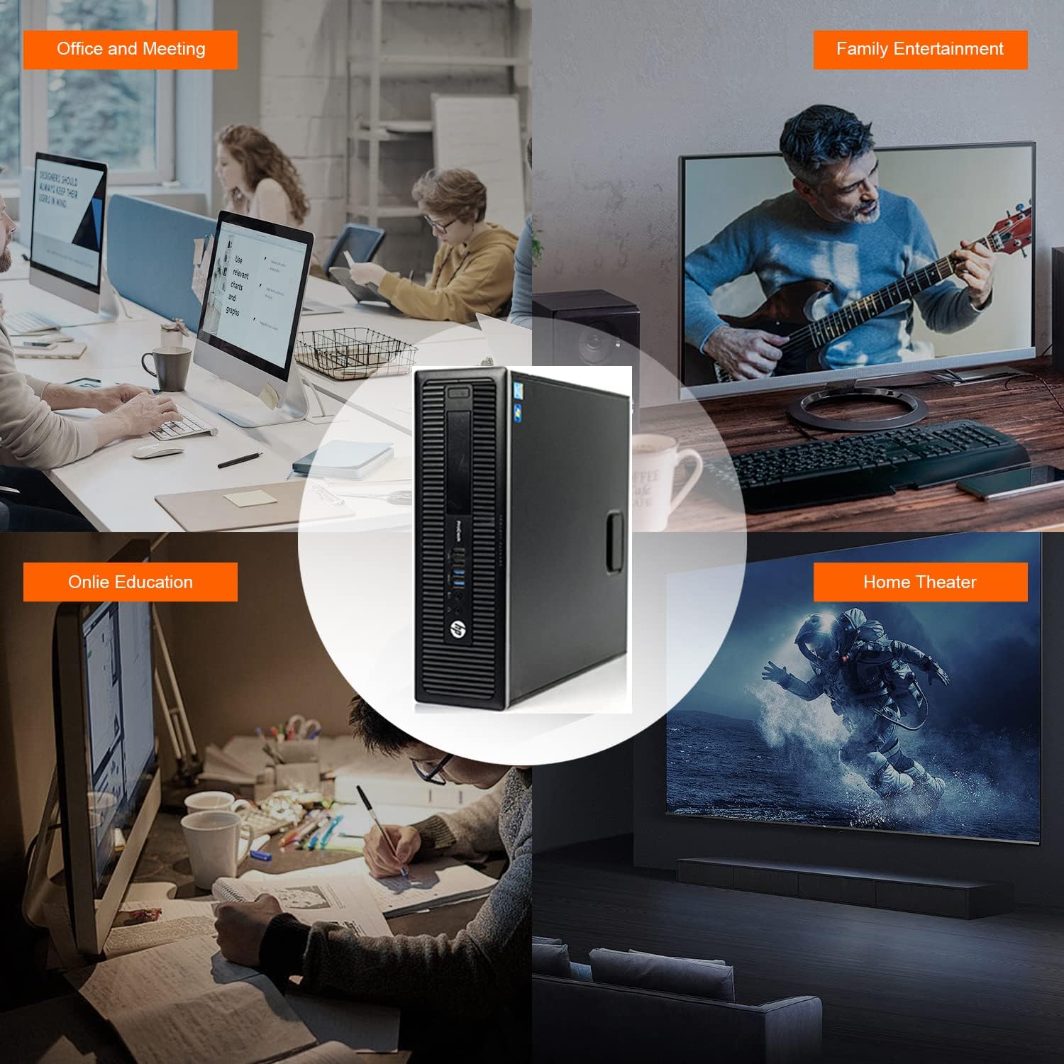 HP EliteDesk 800 G1 SFF Desktop Computer PC,i5 Small Form Factor Business Desk Top,16GB RAM, 240GB SSD, WiFi, Keyboard Mouse,Windows 10 Pro 64-bit (Renewed)