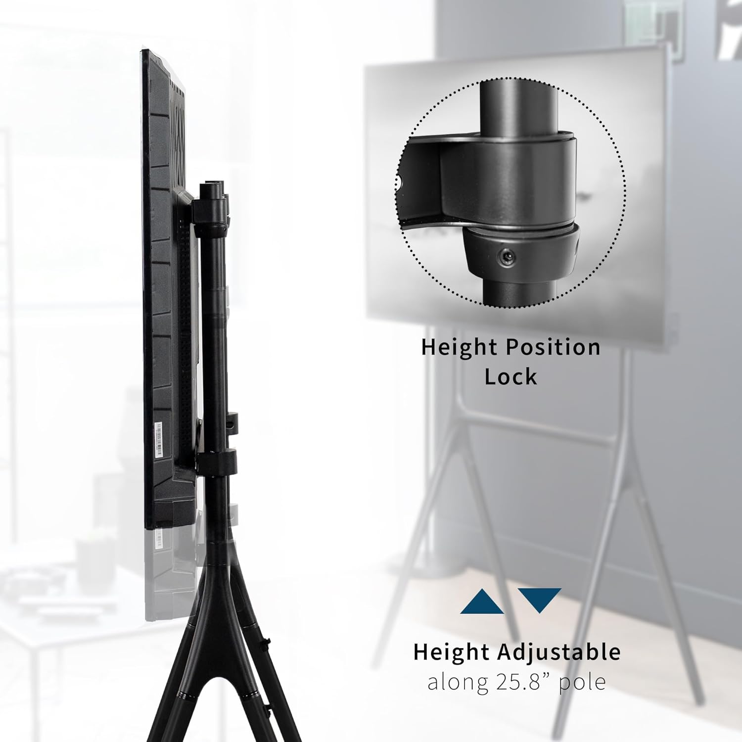 VIVO Artistic Easel 49 to 70 inch LED LCD Screen, Studio TV Display Stand, Adjustable TV Mount with 4 Legs, Black, STAND-TV70AB