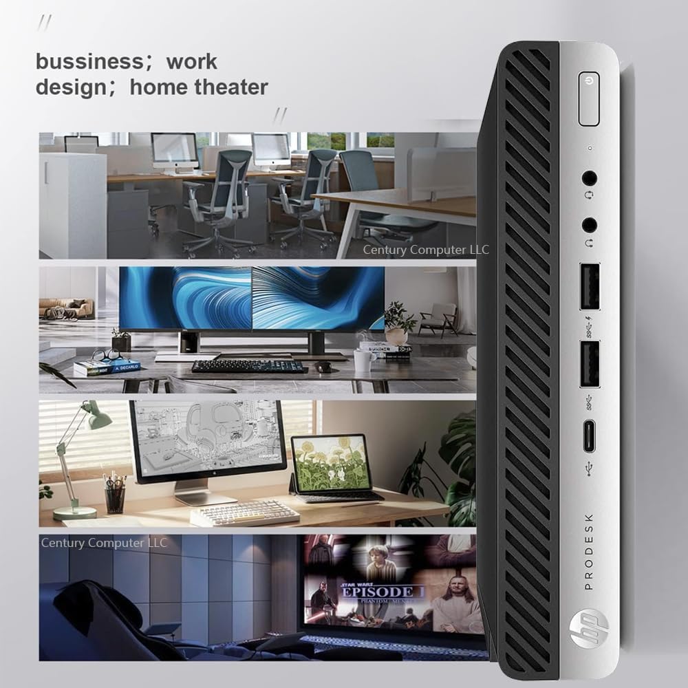 HP ProDesk 600 G3 Mini PC Desktop Computer, Intel Core i5-6500 (Quad Core) 8GB RAM 256GB PCIe Solid State Drive USB-C, Keyboard & Mouse, WiFi, BT, Windows 11 (Renewed)