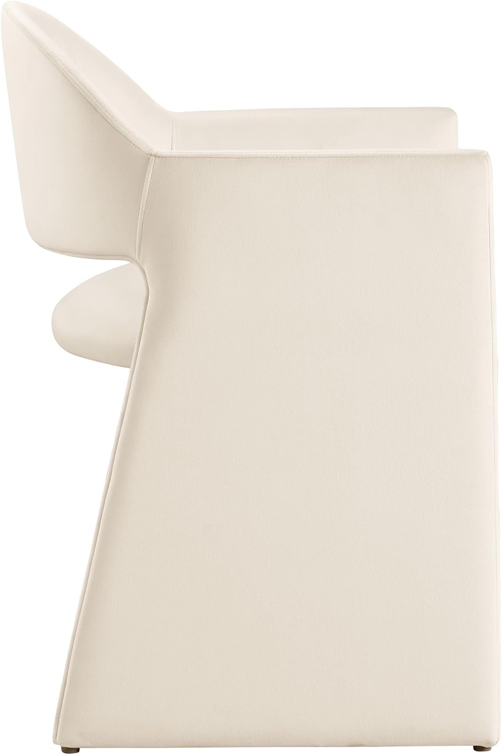 Modway Talia Performance Velvet Dining Armchair in Alabaster - Modern Curved Dining Chair with Open-Back - Stain-Resistant Velvet Barrel Chair - Living Room Accent Chair with Arms