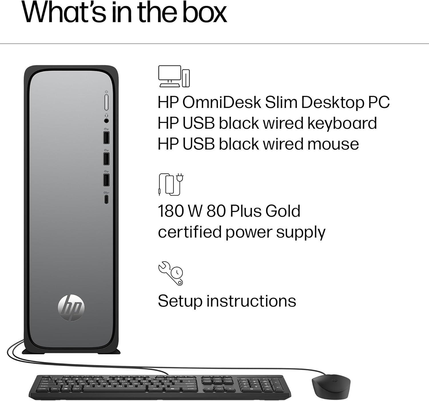 HP OmniDesk Slim Desktop PC, Intel Processor 300, 8 GB RAM, 256 GB SSD, Intel UHD Graphics 710, Windows 11 Home, Microsoft Copilot, Meteor Silver, S03-0010 (2025) (Renewed)