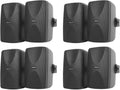 Rockville WET-7020B Black 5.25" 70V IPX55 Indoor/Outdoor Wall Speakers with 4-Way Swivel Brackets, Built-in Transformer tap Switch, Waterproof ABS & Aluminum Grill, for Multi-Room Home Audio, 4-Pairs
