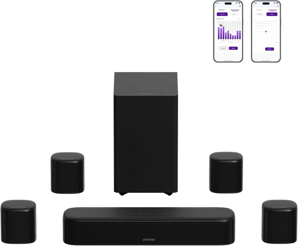 ULTIMEA 7.1ch Surround Sound Bar for Smart TV, with 4 Surround Speakers, Peak Power 330W, Surround Sound System Soundbar with Subwoofer, HDMI ARC, Bluetooth 6.0, Optical, Aux, Aura A40 Pro, 2026 Model
