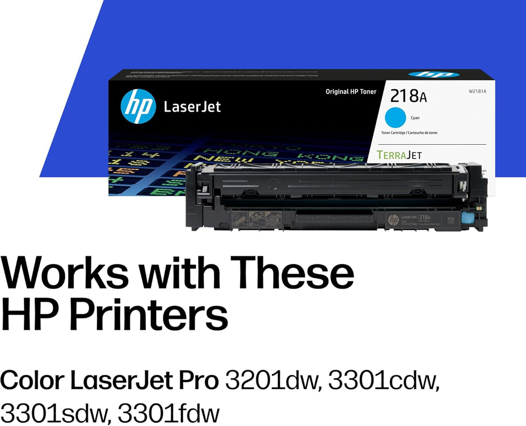 HP 218A Cyan Toner Cartridge | Works with Color LaserJet Pro 3201, MFP 3301 Series | W2181A