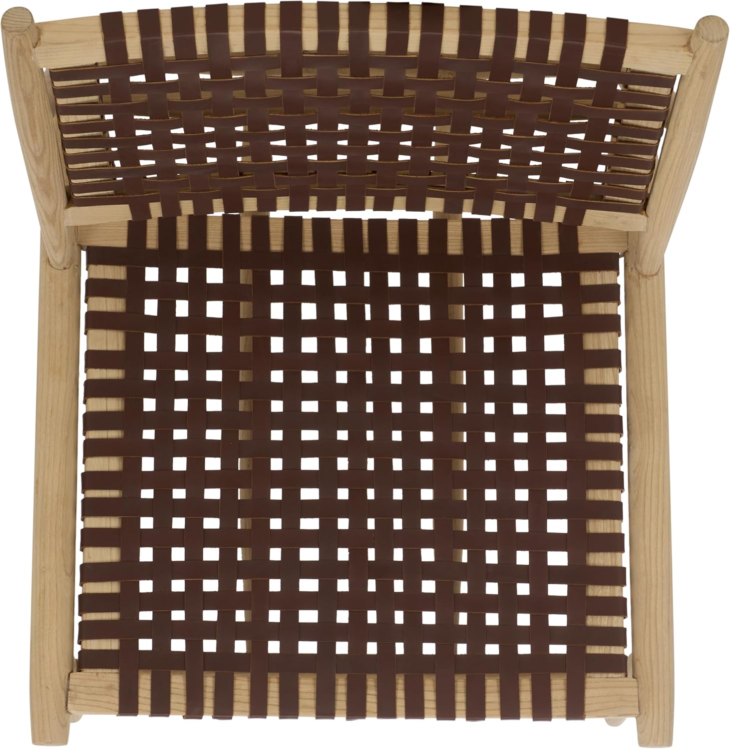 Safavieh Home Collection Soleil Natural and Cognac Leather Woven Accent Chair