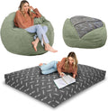 CordaRoy's Chenille Bean Bag Chair, Convertible Chair Folds from Bean Bag to Lounger, As Seen on Shark Tank, Moss - Full Size