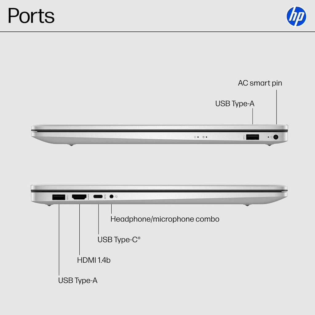 HP 17.3 inch Laptop, FHD Display, Intel Core i5-1334U, 16 GB RAM, 512 GB SSD, Intel Iris Xe Graphics, Windows 11 Home, Natural Silver, 17-cn3399nr