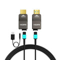 RUIPRO 8K Detachable Full Fiber Optic Armored HDMI 2.1 Cable 100FT, Ultra High Speed 48Gbps, Support 8K@60Hz 4K@120Hz, Dynamic HDR, eARC, Compatible with PS5/Xbox/Blu-ray/TV/Monitor/Projector