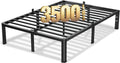 VIPSHOW 18 Inch Queen Bed Frame, 3500Lbs Heavy Duty Metal Platform with Round Corner Legs Mattress Slide Stopper, Steel Slat Support No Box Spring Needed, Noise Free, Non-Slip, Easy Assembly