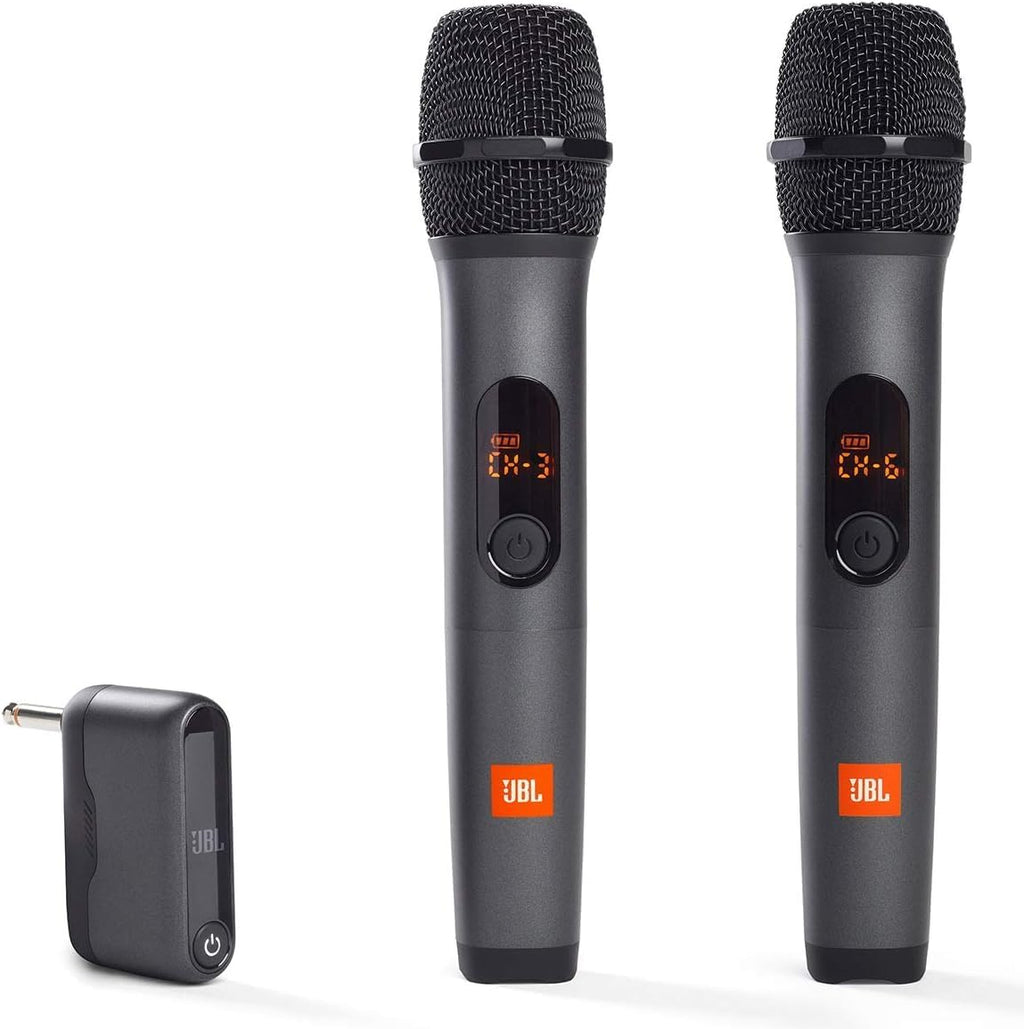 JBL Wireless Two Microphone System with Dual-Channel Receiver, Black Including Winguard Protective Travel Case