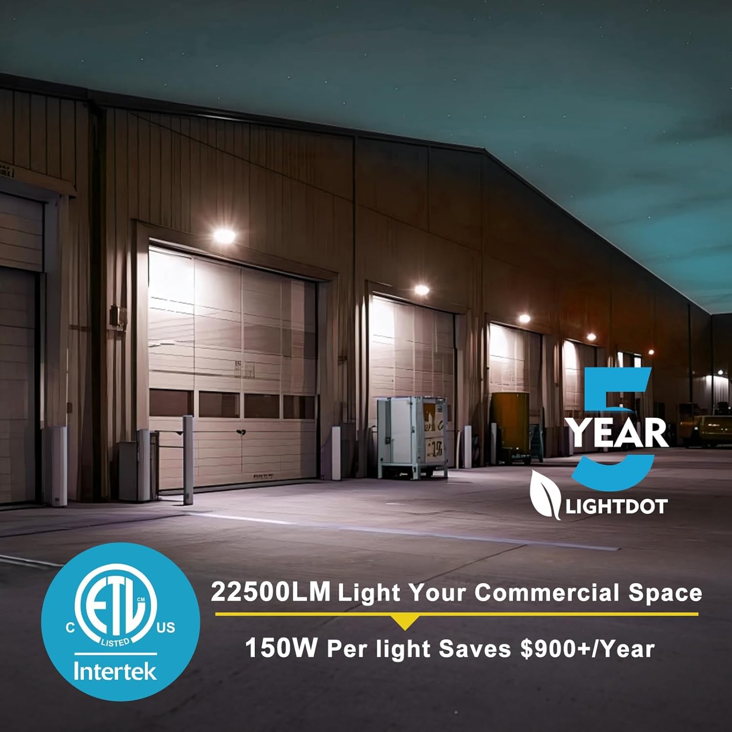 Lightdot 4Pack 200W LED Wall Pack Lights, 100-277v Dusk to Dawn with Photocell, 30000Lm(150Lm/W) 5000K IP65 Outdoor Exterior Lighting for Warehouse,Building,Yard,Factory,Garage, ETL(Height:15~30ft)