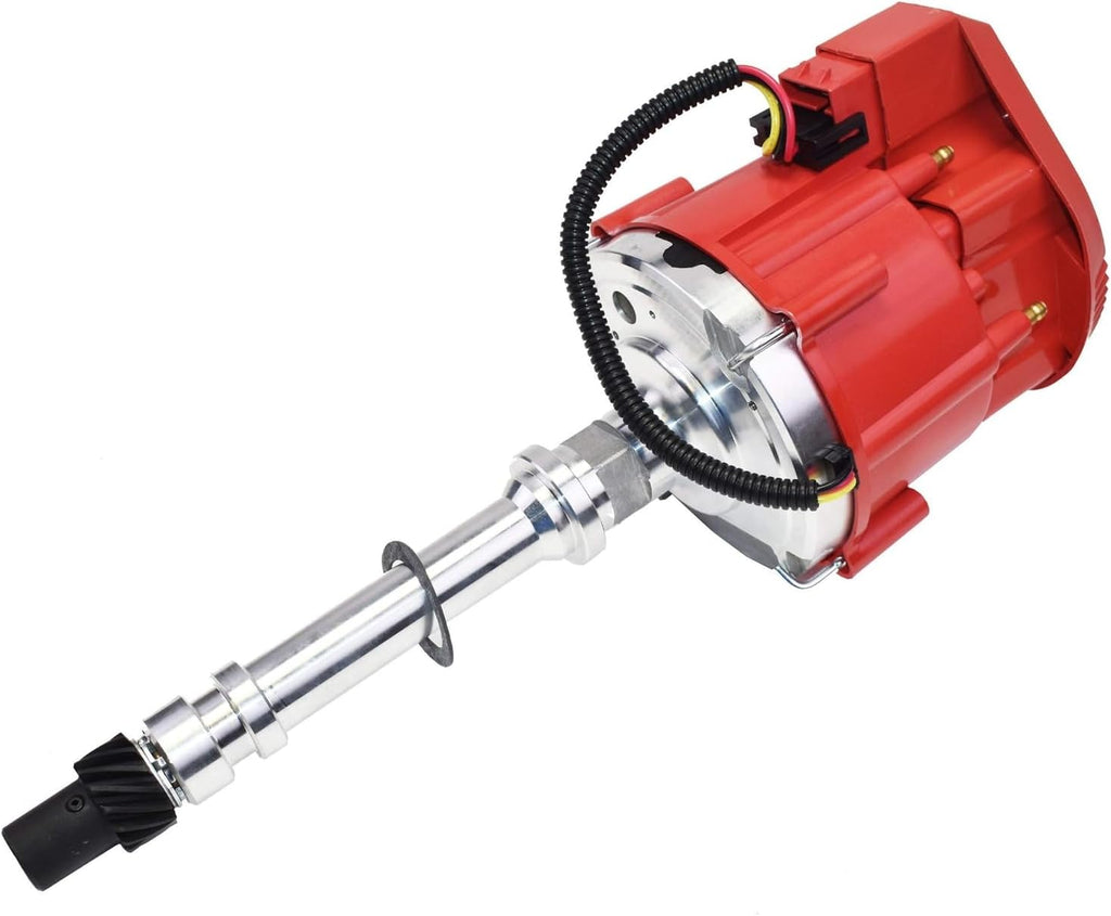 A-Team Performance - Marine Electronic Distributor HEI 65K Volts 4.3L - Compatible with Chevy V6 Mercruiser OMC Volvo Pleasurecraft ChrisCraft Crusader Yanmar, Red