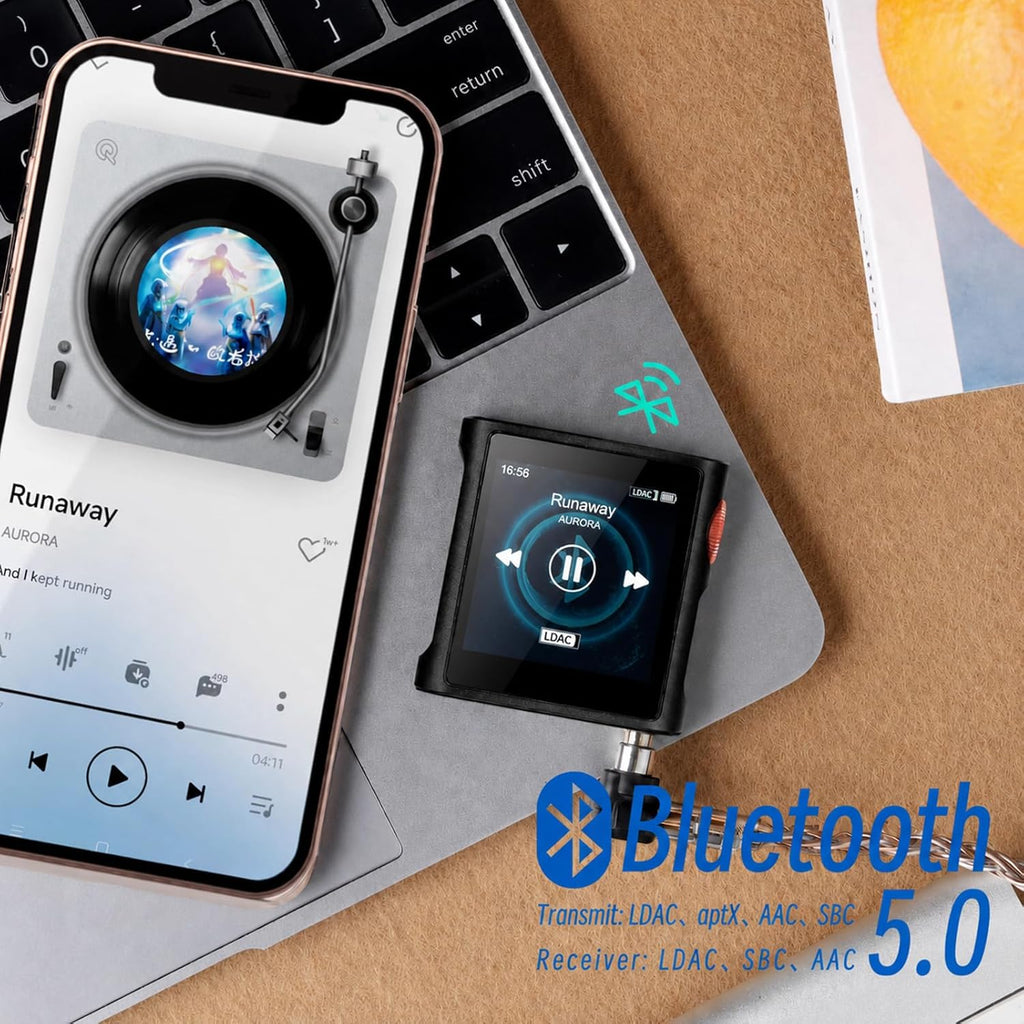 SHANLING M0 Pura HiFi Music Player,Hi-Res MP3 Player,DAC/AMP,2X CS43131 DAC,Bluetooth 5.0,APP Control,LDAC/SBC/AAC,3.5mm/Type-C Jack,Support USB Audio 384kHz /32bit,250mW@32Ω,MTouch OS (M0 Pura BK)