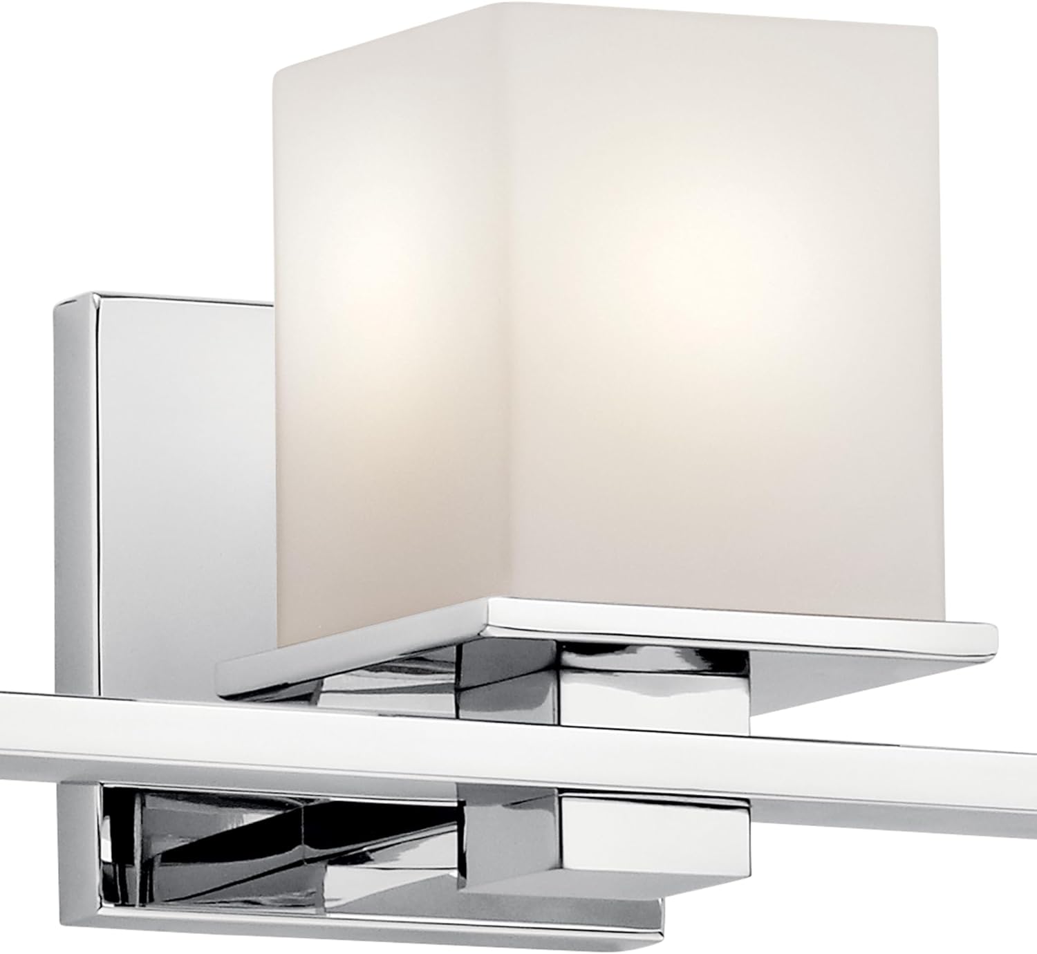 Kichler Tully 24" Vanity Light in Chrome, 3-Light Modern Bathroom Light with Satin Etched Cased Opal Glass, (24" W x 6.5" H), 45151CH