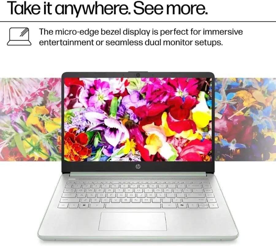 HP Stream 14 Student Business Laptop, Microsoft Office 365, Copilot AI, 8GB RAM, 128GB UFS, Intel N150 Processor(Quad-core), Willow Green, Windows 11 Home, with 5ave Kit