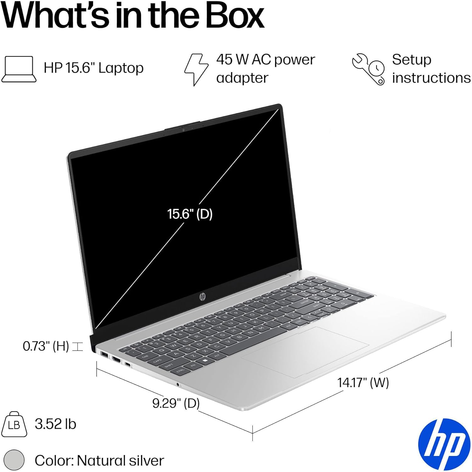 HP 15.6" Pavilion Laptop Computer PC, Intel N100 (16GB RAM, 256GB SSD) Lifetime Office 365, Portable Design & Long Battery Life, for Home Daily use, Windows 11 Home, Silver