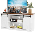 DUMOS TV Stand for 65 Inch TV, Entertainment Center with Storage Shelves, Mid Century Modern Media TV Console Table for Bedroom Living Room, Office Furniture, White