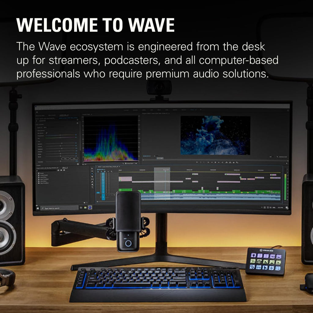 Elgato Wave Mic Arm LP - Premium Low Profile Microphone Arm with Cable Management Channels, Desk Clamp, Versatile Mounting, and Fully Adjustable – For Podcasting, Streaming, Gaming, and Home Office