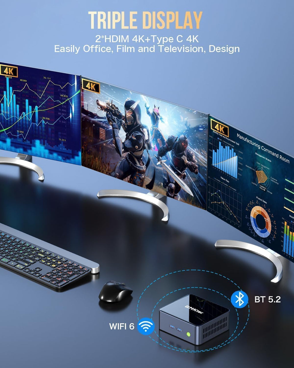 GMKtec Mini PC with Intel Core i7-1185G7 Processor (Up to 4.8 GHz) 16GB DDR4 1TB SSD NIC i226V RJ45 2.5G Iris Xe Graphics USB4.0 Desktop Mini Computers WiFi 6, BT 5.2/ DP, HDMI M2