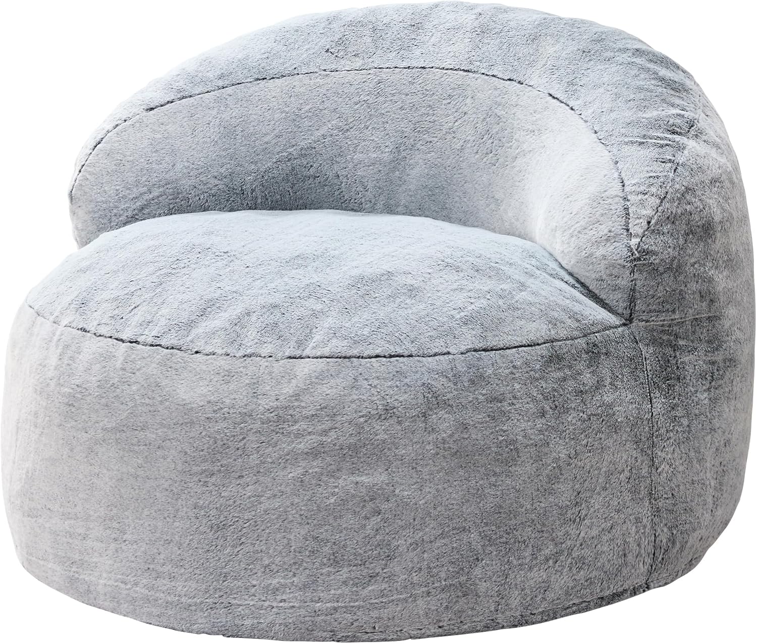 Hobestluk Bean Bag Chair Giant Bean Bag Chairs for Adults Big Bean Bag Chair with Memory Foam Filler Adults Large Beanbag with Faux Fur Cover for Bedroom (Plush Grey,Oversize)