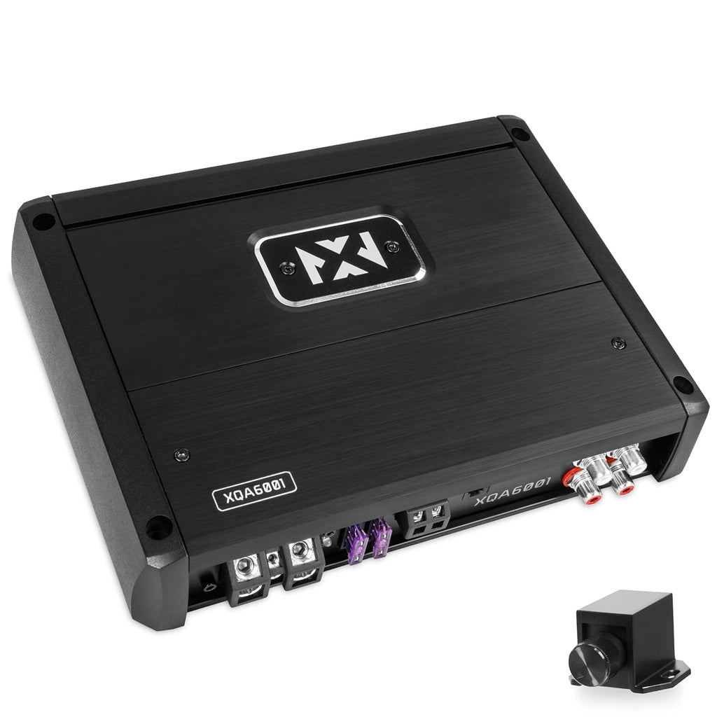 NVX XQA6001 600W RMS XQ-Series SQ Hi-Res Class D 1-Ohm Stable Monoblock Amplifier with X-Boost and Wired Bass Remote