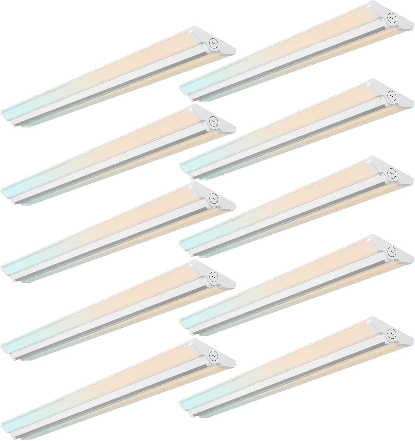 Amico 10 Pack 4FT LED Wraparound Light with 5CCT Selectable, 3500K/4000K/5000K/6000K/6500K, 30/40/50W, 6500LM Super Bright Flush Mount 4 Foot Office Ceiling Light for Kitchen Garage