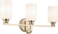 Kichler Gioe 24.25" 3-Light Bathroom Vanity Light Fixture with Opal Glass in Champagne Bronze, Damp Rated for Bathroom, Powder Room, Over Mirror (24.25" W x 10.5" H), 55226CPZ
