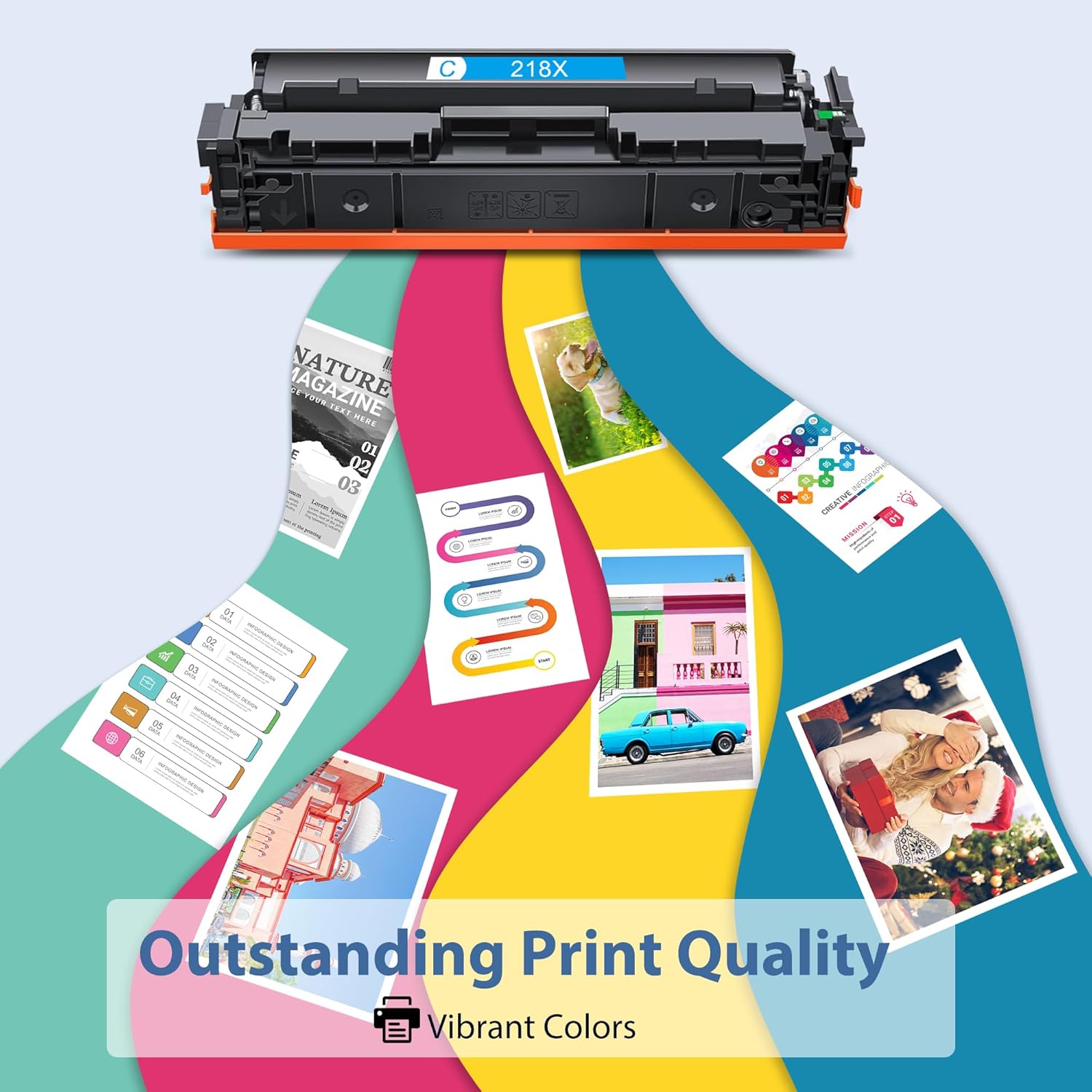 218X Toner Cartridges 4 Pack High Yield 3201dw MFP 3301fdw Toner Compatible for HP 218X 218A Set for HP Color Laserjet Pro 3201dw MFP 3301fdw 3301sdw 3301cdw Printer(Black/Cyan/Yellow/Magenta)