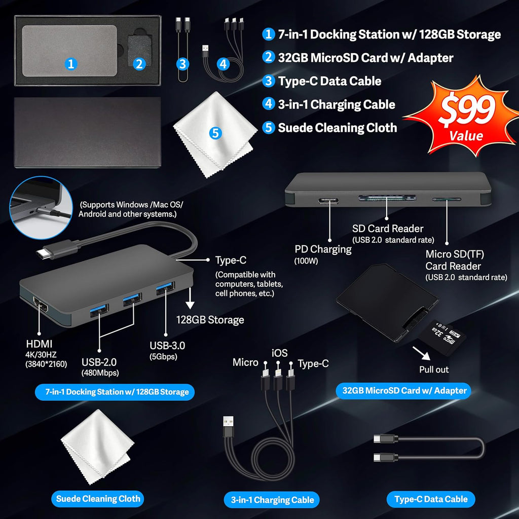 HP Stream 14" HD BrightView Laptop, Intel Celeron N150, 16GB RAM, 288GB Storage (128GB UFS + 160GB Docking Station Set), Intel UHD Graphics, 720p Webcam, Wi-Fi, 1 Year Office 365, Win 11 S, Gold