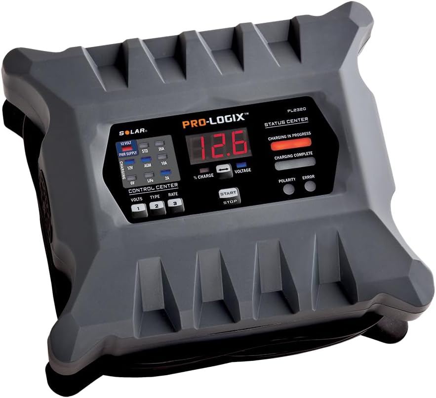 Clore Automotive PL2320 20-Amp Fully-Automatic Smart Charger, 6V and 12V Battery Charger, Battery Maintainer, and Stable Power Supply with Temperature Compensation