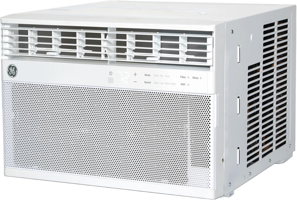 GE Window Air Conditioner 10,000 BTU for Rooms up to 450 sq ft., Wi-Fi Enabled, Energy-Efficient Cooling for Medium Rooms, Easy Install Kit, Control Using Remote or Smartphone App, White