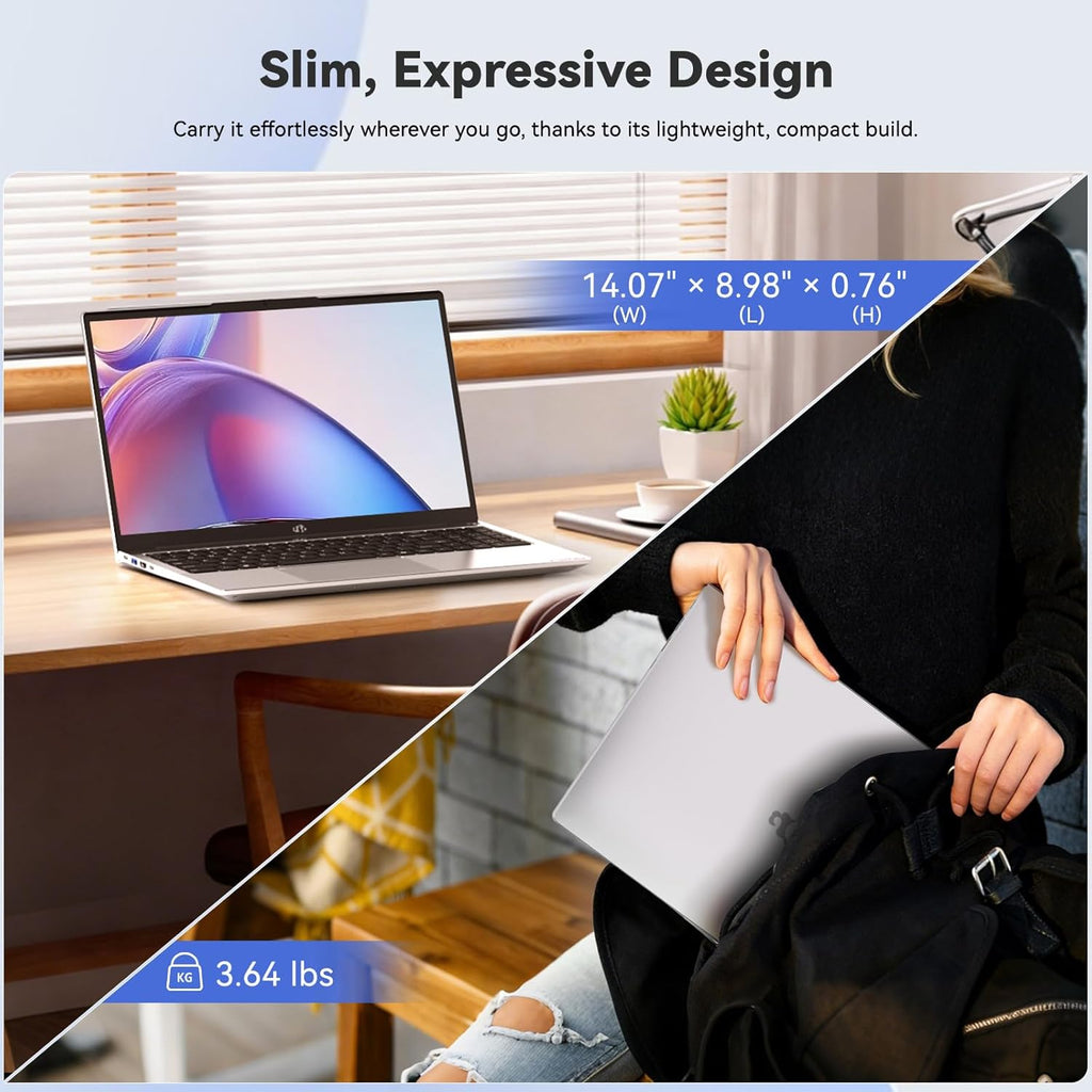 NIMO 15.6" FHD IPS Laptop, Intel Core i3-1215U (Beats i5-1135G7 Class), 16GB RAM, 512GB SSD, Windows 11 Home, Wi-Fi 6, Backlit Keyboard, Fingerprint, USB-C 65W Fast Charge, Bluetooth 5.2, 180° View