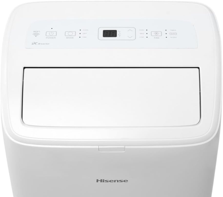 Hisense 8,000 BTU DOE/SACC (10,000 ASHRAE) Portable Air Conditioner Dual Hose & Inverter, 350 Sq Ft, Wi-Fi, ConnectLife App Google & Alexa, 3 operating modes, Noise 42 dB HAP0825TWD (Renewed)