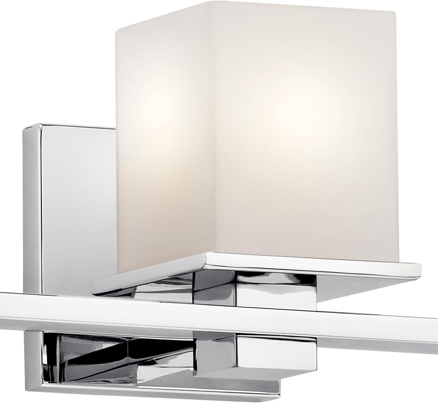 Kichler Tully 24" Vanity Light in Chrome, 3-Light Modern Bathroom Light with Satin Etched Cased Opal Glass, (24" W x 6.5" H), 45151CH