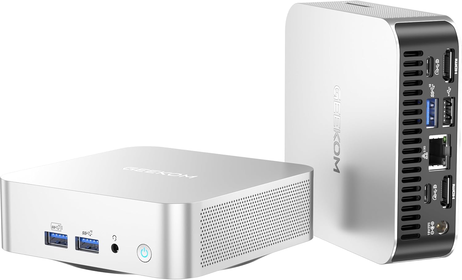 GEEKOM A6 Mini PC – Professional Home Office & Multitasking | AMD Ryzen 7 6800H, 16GB DDR5 RAM (Upgradable), 1TB PCIe 4.0 SSD, Windows 11 Pro, USB4/8K/Wi-Fi 6E, Compact Aluminium Design