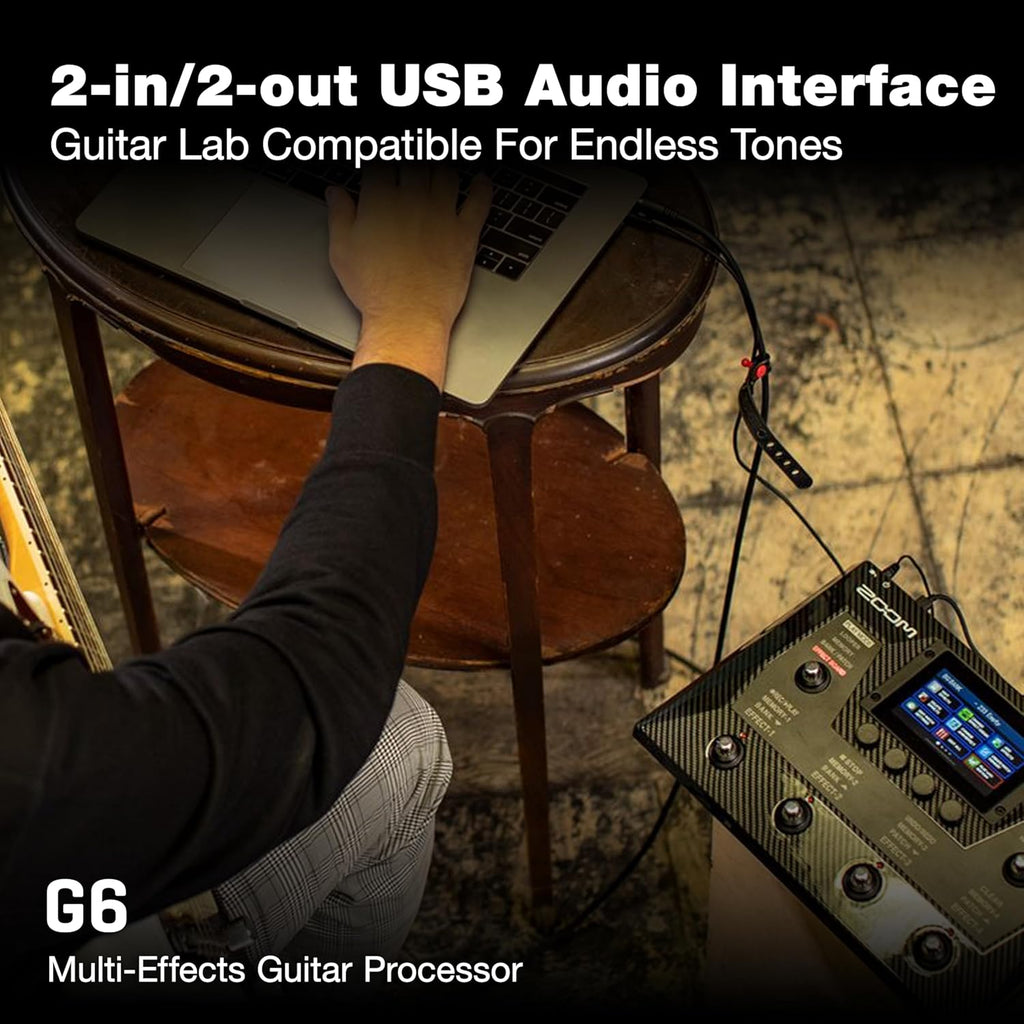Zoom G6 Guitar Multi-Effects Processor with Expression Pedal, 100+ Effects, Amp Modeling & IRs, Looper, Touchscreen Display, and USB Audio Interface