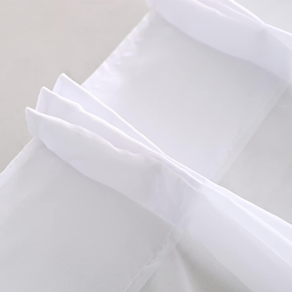 Pure White Chiffon Triple Pinched Pleats French Pleated 84 Inches Long Sheer Curtains for Living Room Window Treatment Tulle Kitchen Voile Bedroom Drapes (Pure White, 60W x 84L (2 Panels))