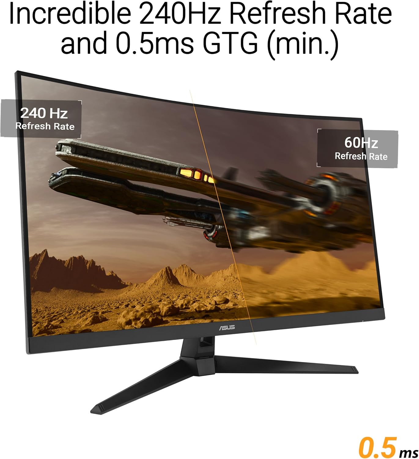 ASUS TUF Gaming Series 5 32” 1080P Curved Monitor (VG32VQM5AZ) - Full HD, 1500R, 240Hz, 0.5ms, Extreme Low Motion Blur Sync, FreeSync Premium, 120% sRGB, DisplayWidget, 3 yr Warranty
