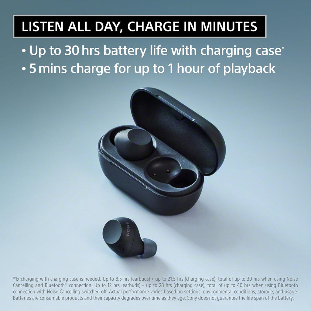 Sony WF-C710N Truly Wireless Noise-Canceling Earbuds with up to 30-Hour Battery Life, Lightweight and Secure, Black