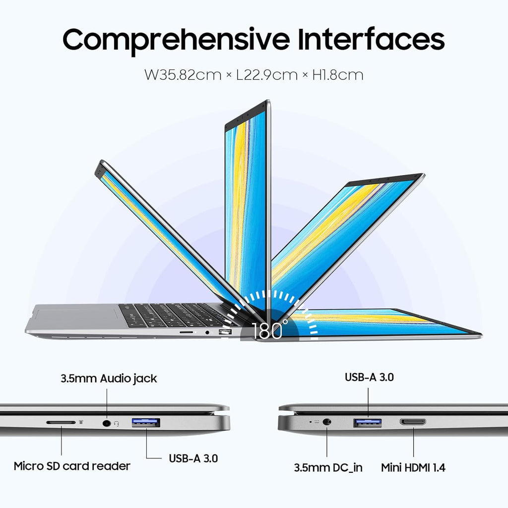 EYY 15.6" Laptop Computer, Win 11 Laptops with 8GB RAM 256GB SSD, Celeron N4000 Processor, 100% sRGB Screen, for Business, Student & Everyday Tasks, 5000mAh Battery, Dual Band WiFi