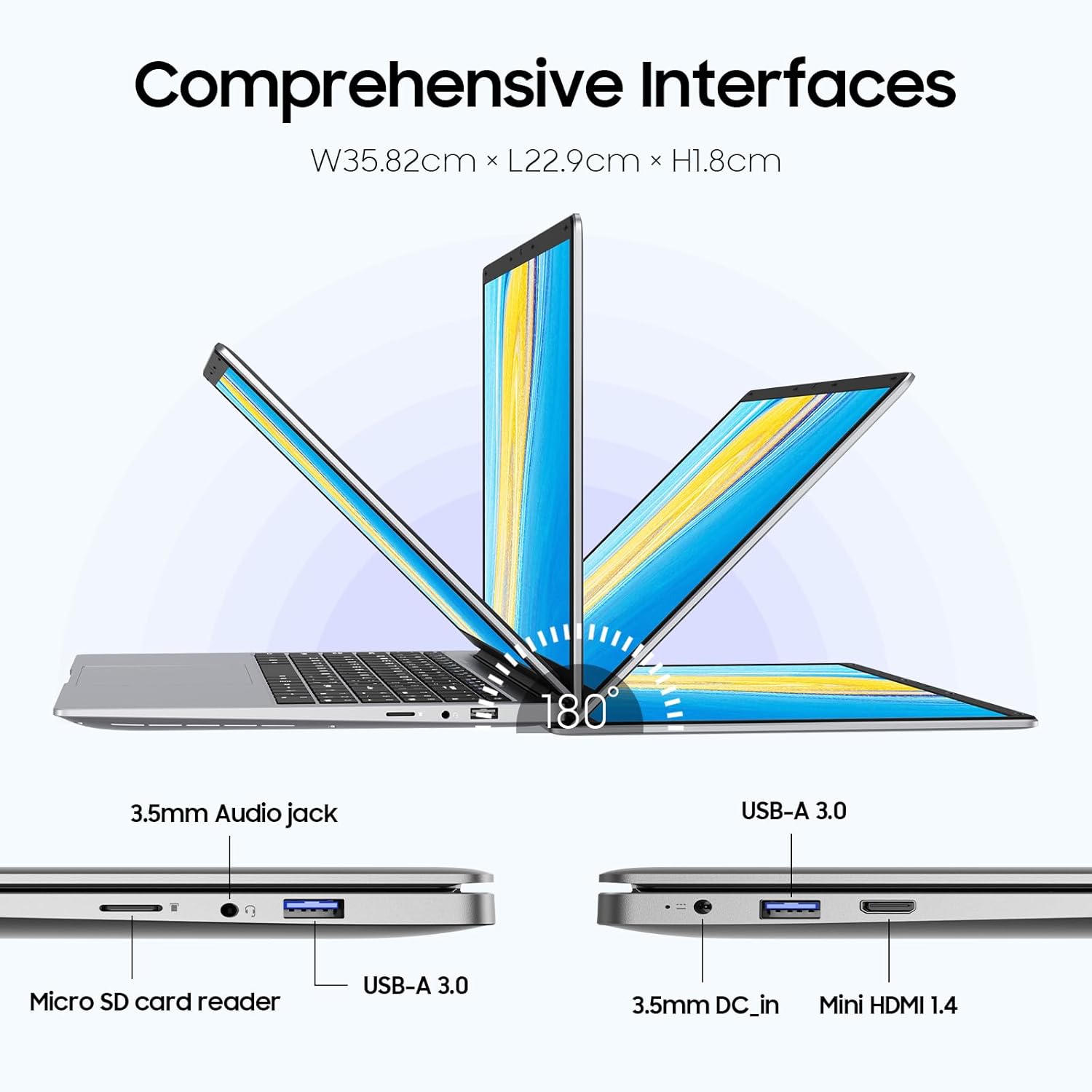 EYY 15.6" Laptop Computer, Win 11 Laptops with 8GB RAM 256GB SSD, Celeron N4000 Processor, 100% sRGB Screen, for Business, Student & Everyday Tasks, 5000mAh Battery, Dual Band WiFi