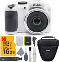 Kodak PIXPRO AZ255 Astro Zoom 16MP Digital Camera (White) - High-Resolution Photography with 25X Optical Zoom - Perfect Point-and-Shoot Camera Bundle with 32GB Memory Card and Camera Case (3 Items)