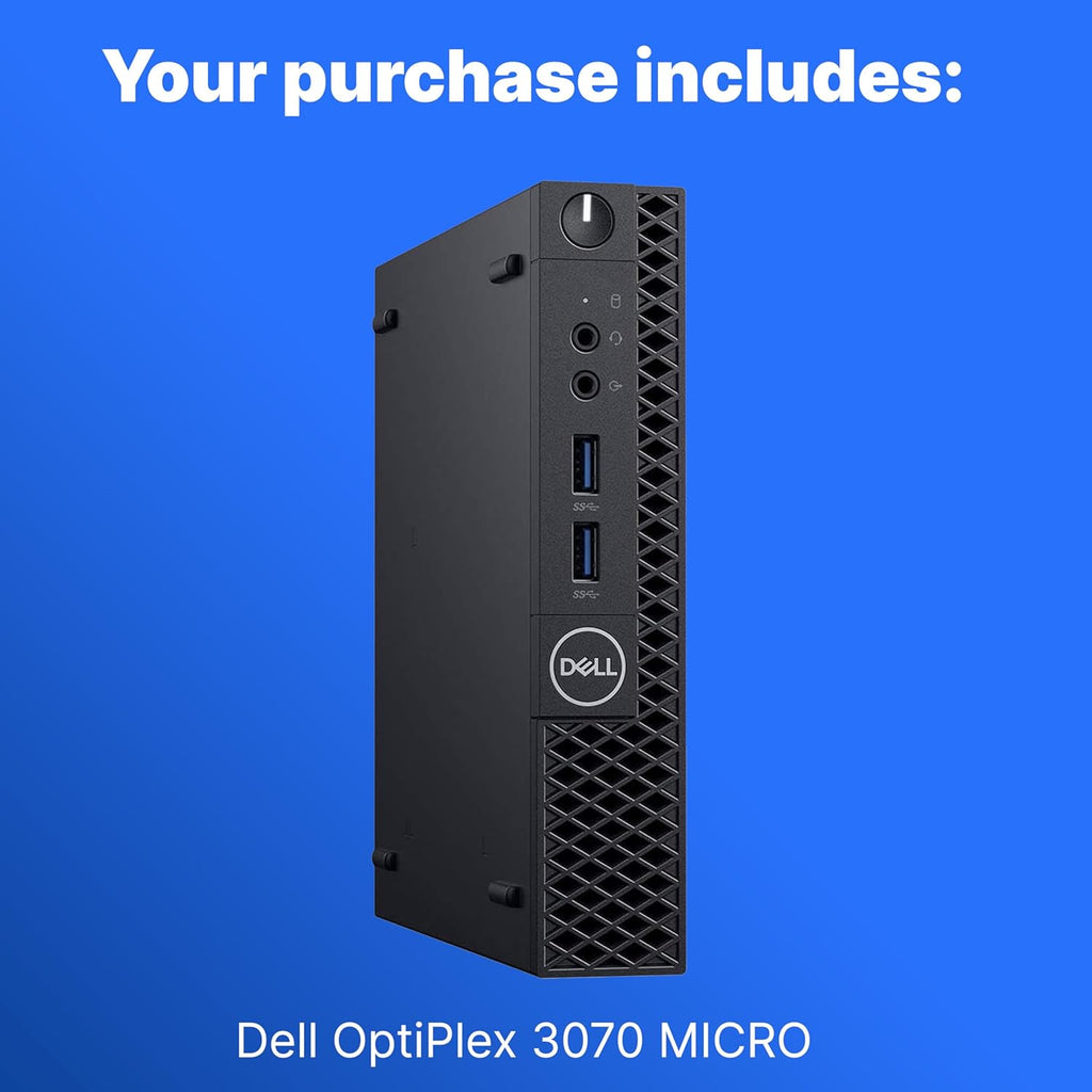 Dell Optiplex 3070 Micro PC | Windows 11 Pro | Intel i5-9500 | 8GB RAM + 250GB SSD | 5G WiFi + BT | Mini Desktop Computer (Renewed)