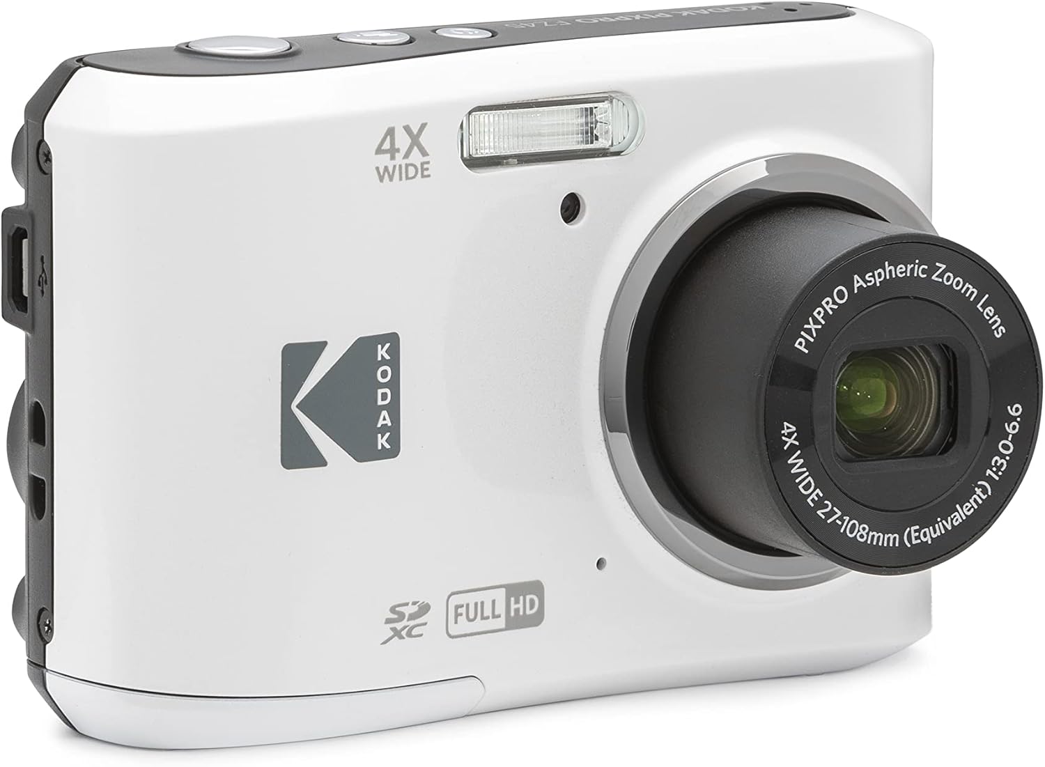 Kodak PIXPRO FZ45 Digital Camera (White) + 32GB Memory Card + Point and Shoot Camera Case + Extendable Monopod + Lens Cleaning Pen + LCD Screen Protectors + Table Top Tripod – Ultimate Bundle