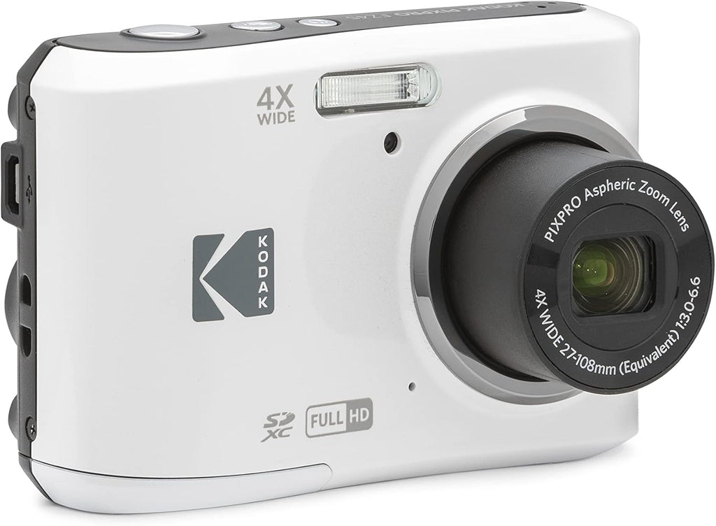 Kodak PIXPRO FZ45 Digital Camera + Black Point & Shoot Camera Case + Transcend 64GB SD Memory Card + Tri-fold Memory Card Wallet + Hi-Speed SD USB Card Reader + More! (White)