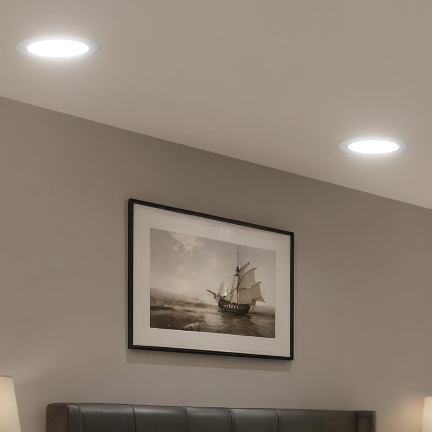 Amico 48 Pack 6 Inch 5CCT Ultra-Thin LED Recessed Light with Junction Box, 2700K/3000K/3500K/4000K/5000K Selectable, 12W Eqv 110W 1050LM Brightness Dimmable Canless Wafer Downlight, ETL & FCC