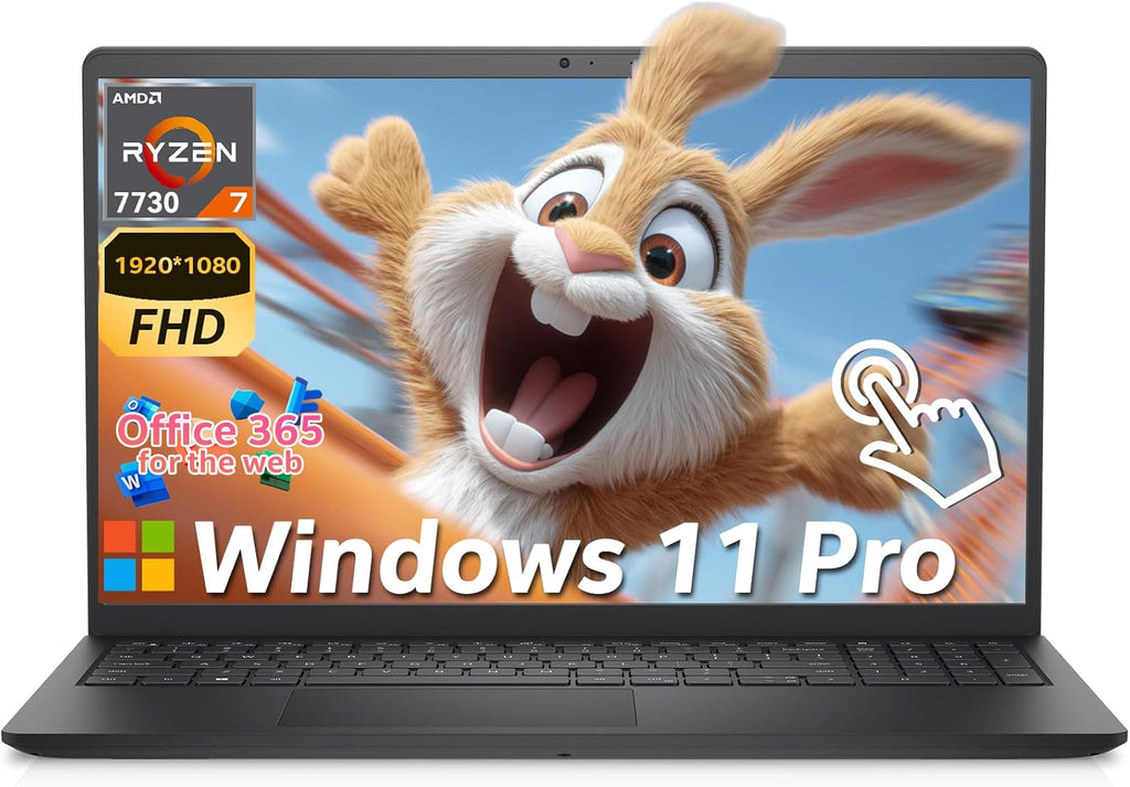 Dell Inspiron 15 3535 Touchscreen Laptop, AMD Ryzen 7 7730U (Beats i7-1355U), 16GB RAM, 512GB SSD, Office 365 for the Web + Windows 11 Pro, 15.6" FHD, Copilot AI, Type-C, 2026 Model