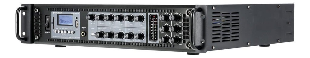 Rockville RCS2-320-6 320W 6-Zone Stereo/Mono Commercial 70V Amplifier, Bluetooth, USB/SD, Optical Input, Perfect for Restaurants, Schools, Offices, and Multi-Room Audio